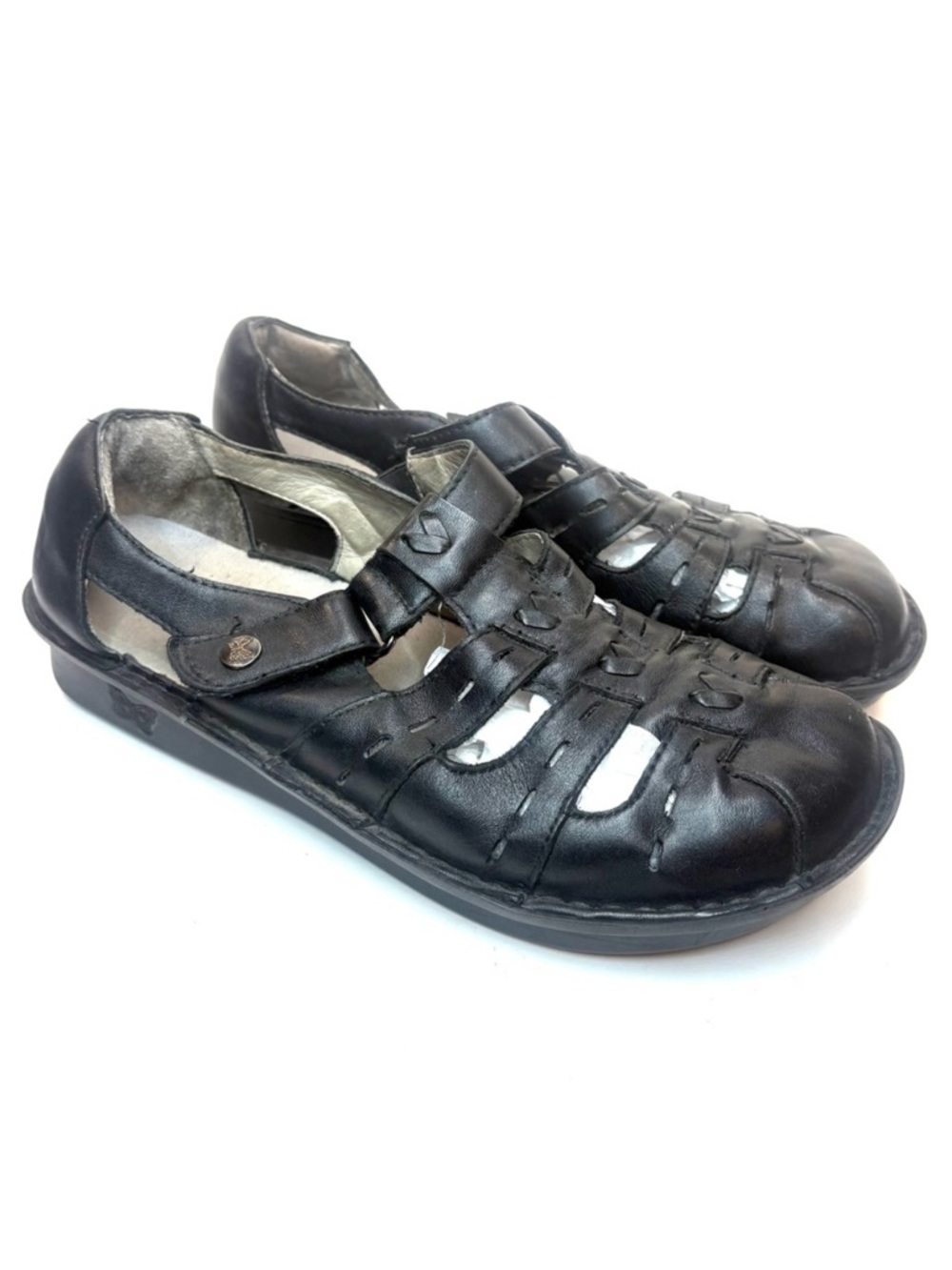 Traq by Alegria Black Leather Sandles | 39